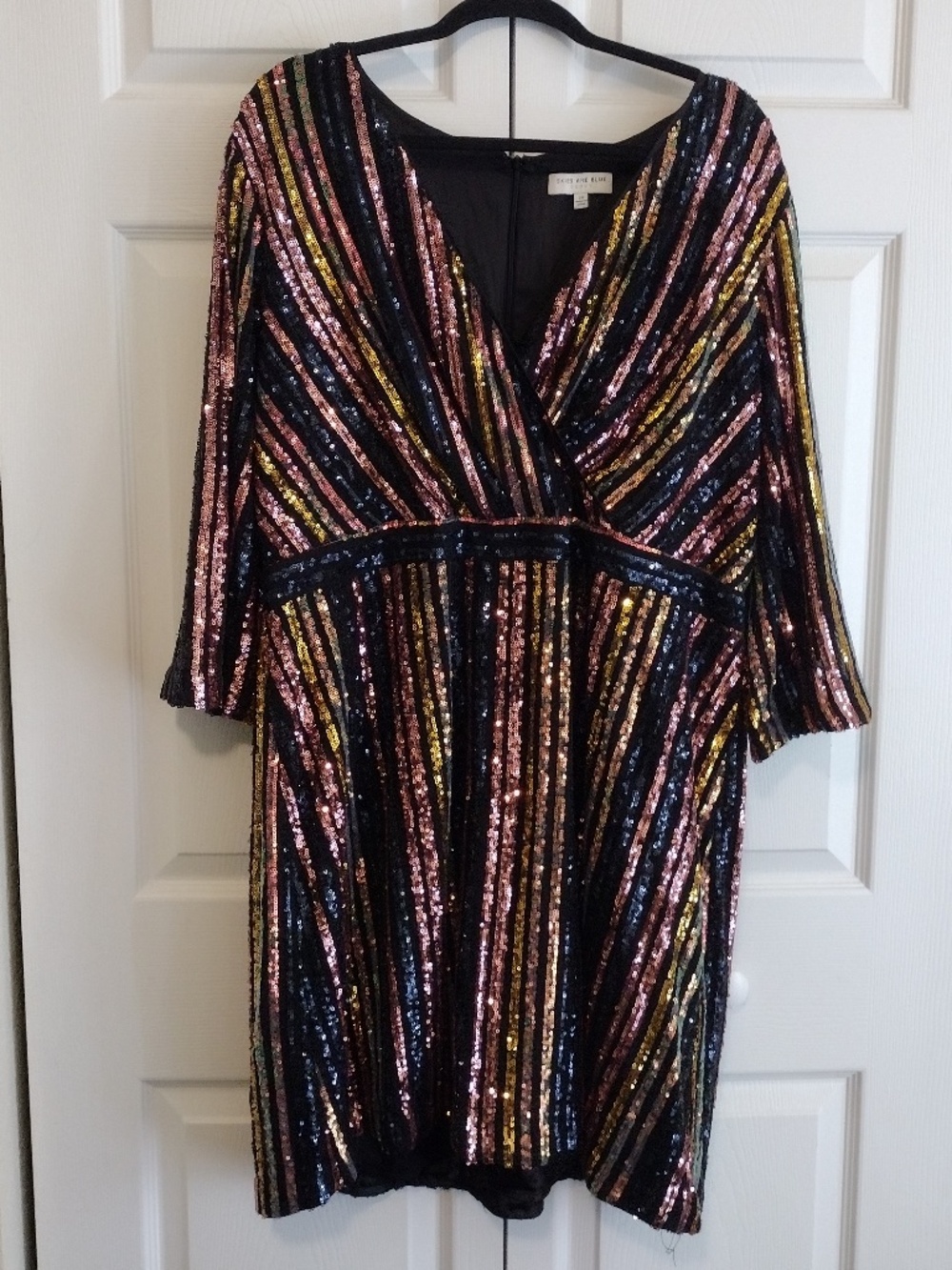 Multicolor Sequin Stripe Dress